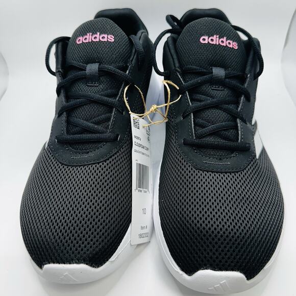 Size 10 - Adidas Women's Cloudfoam Comfy Running Shoes, Black/White/Pink (New) - Picture 4 of 7